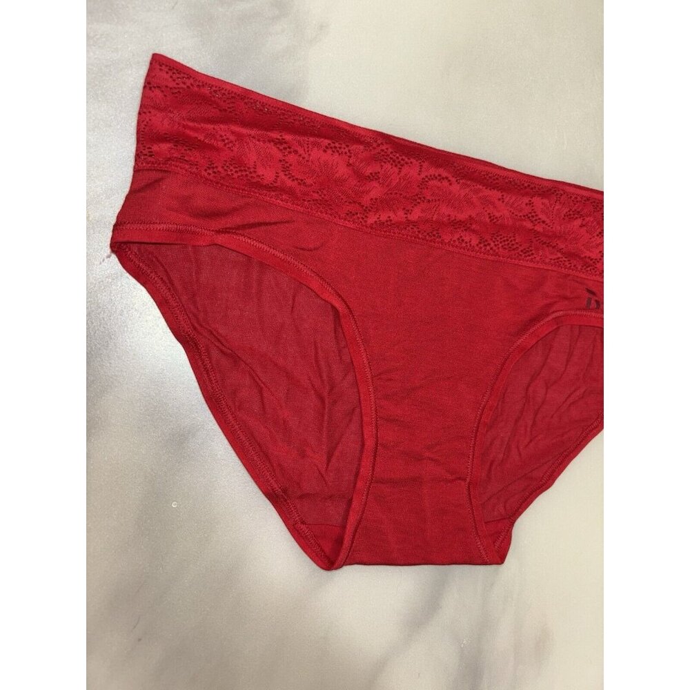 TOMMY JOHN Cool Cotton Haute Red Lace Waistband Cheeky Panty Womens Sz XS - Picture 5 of 10